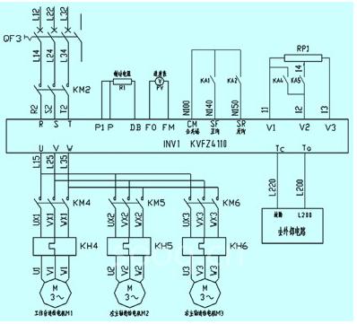 图2  9米龙门铣床变频调速电气原理图